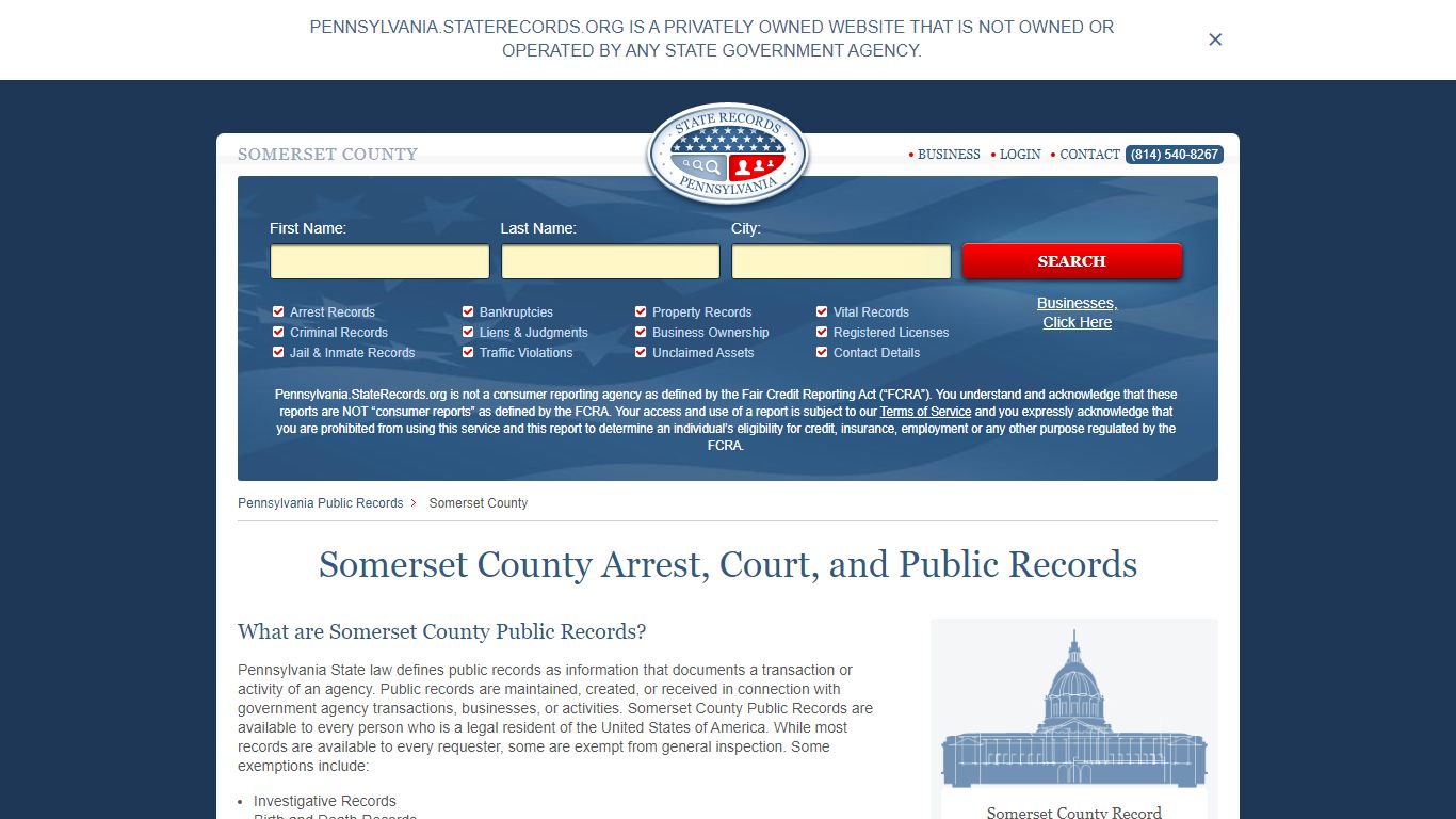Somerset County Arrest, Court, and Public Records