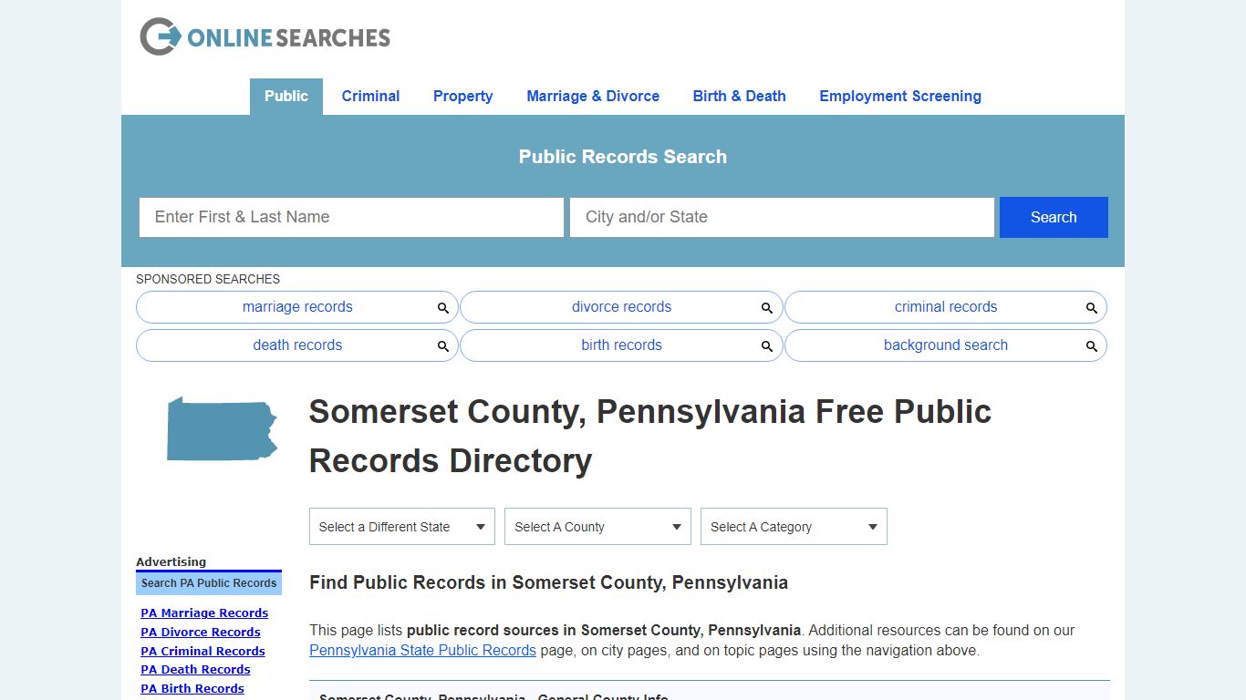 Somerset County, Pennsylvania Public Records Directory